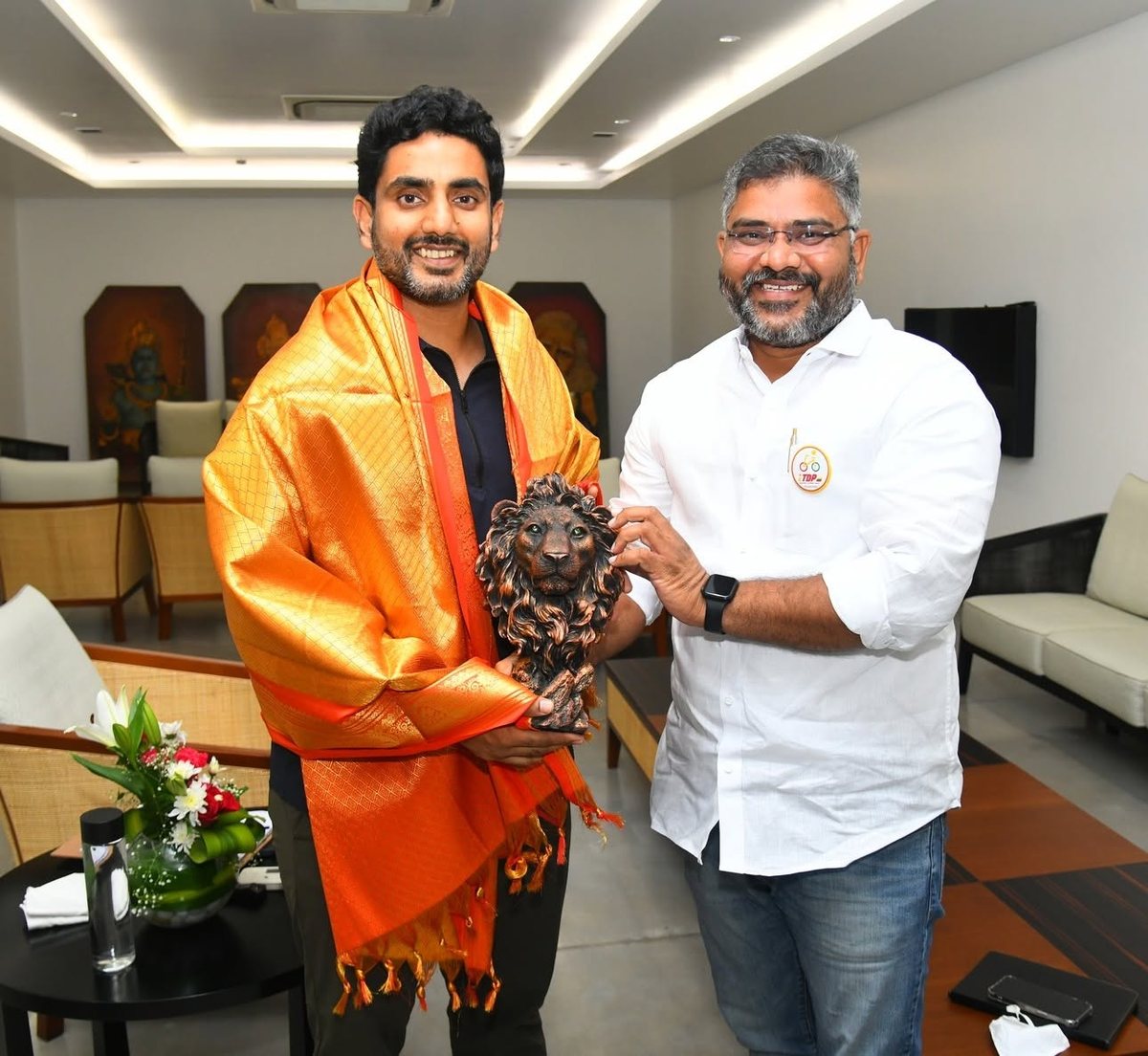 Talikota Hari Krishna with TDP National Working President Nara Lokesh